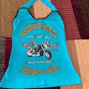 Sexy biker halter top